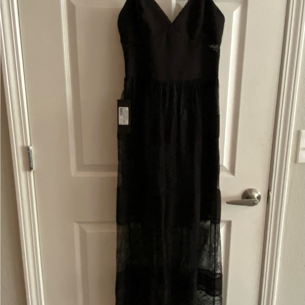 MARCIANO NWT Black lace panel dress